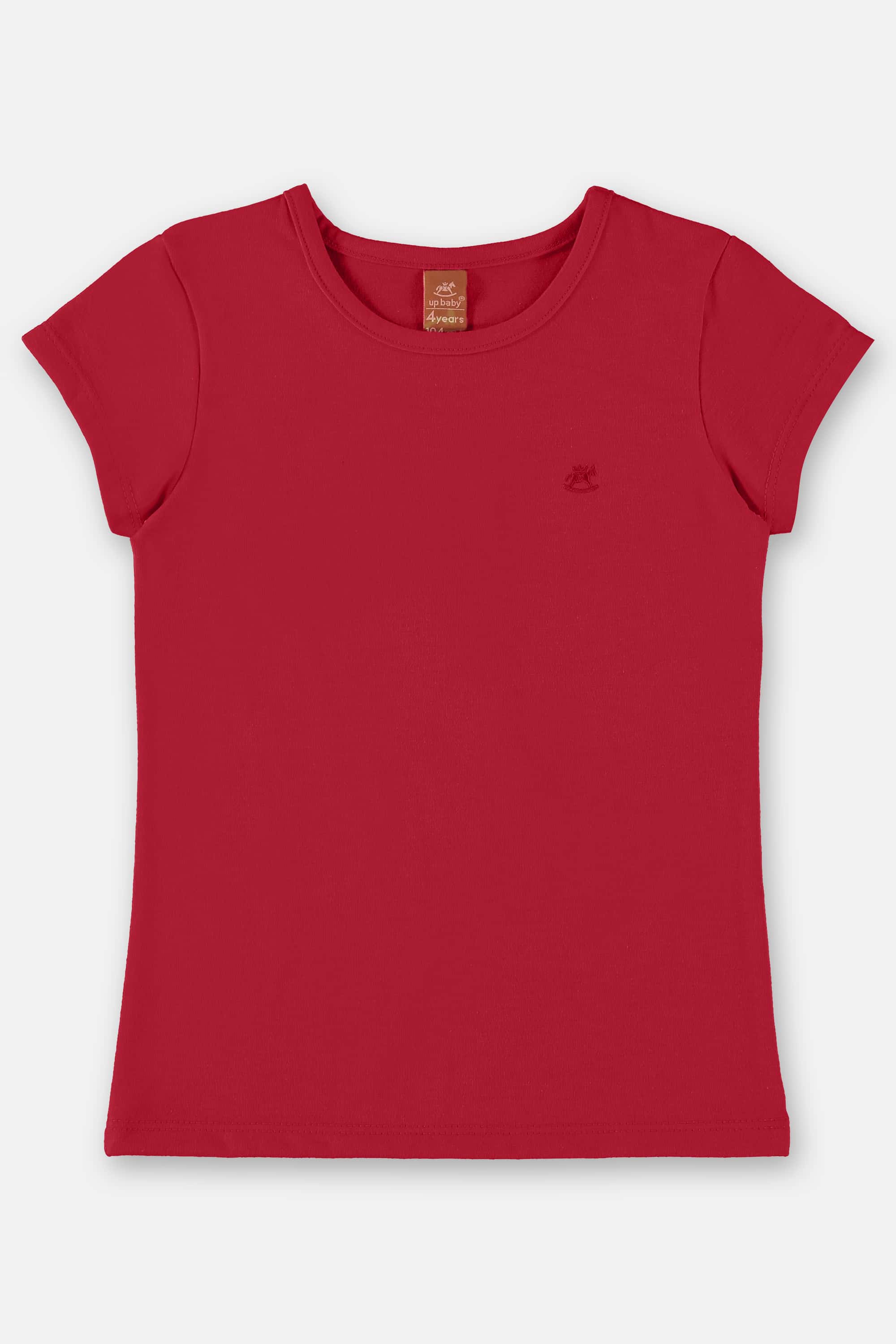 Blusa Infantil Manga Curta Básica em Cotton (Vermelho) Up Baby