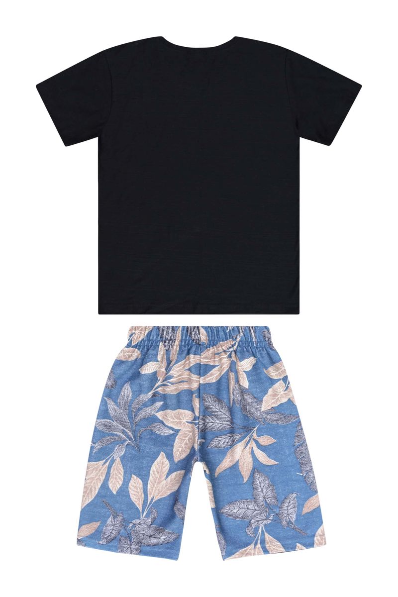 Conjunto-Infantil-para-Menino-com-Camiseta-e-Bermuda-Preto