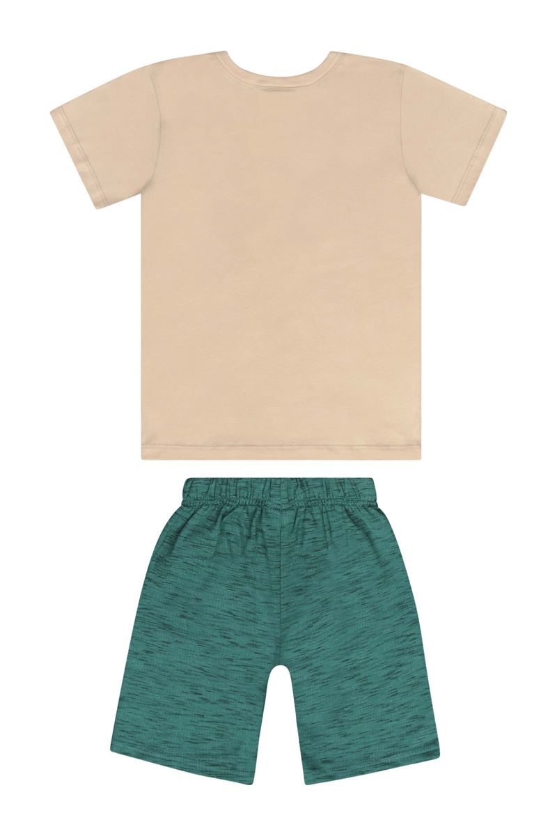 Conjunto-com-Camiseta-e-Bermuda-Infantil-para-Menino-Bege
