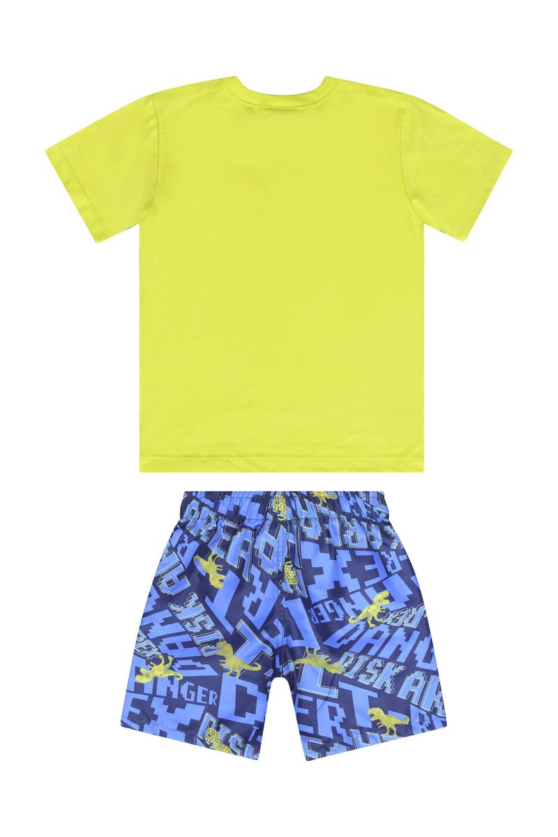 Conjunto-com-Camiseta-e-Bermuda-para-Menino-Amarelo