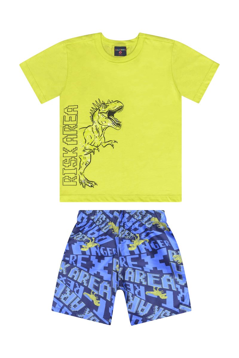 Conjunto-com-Camiseta-e-Bermuda-para-Menino-Amarelo