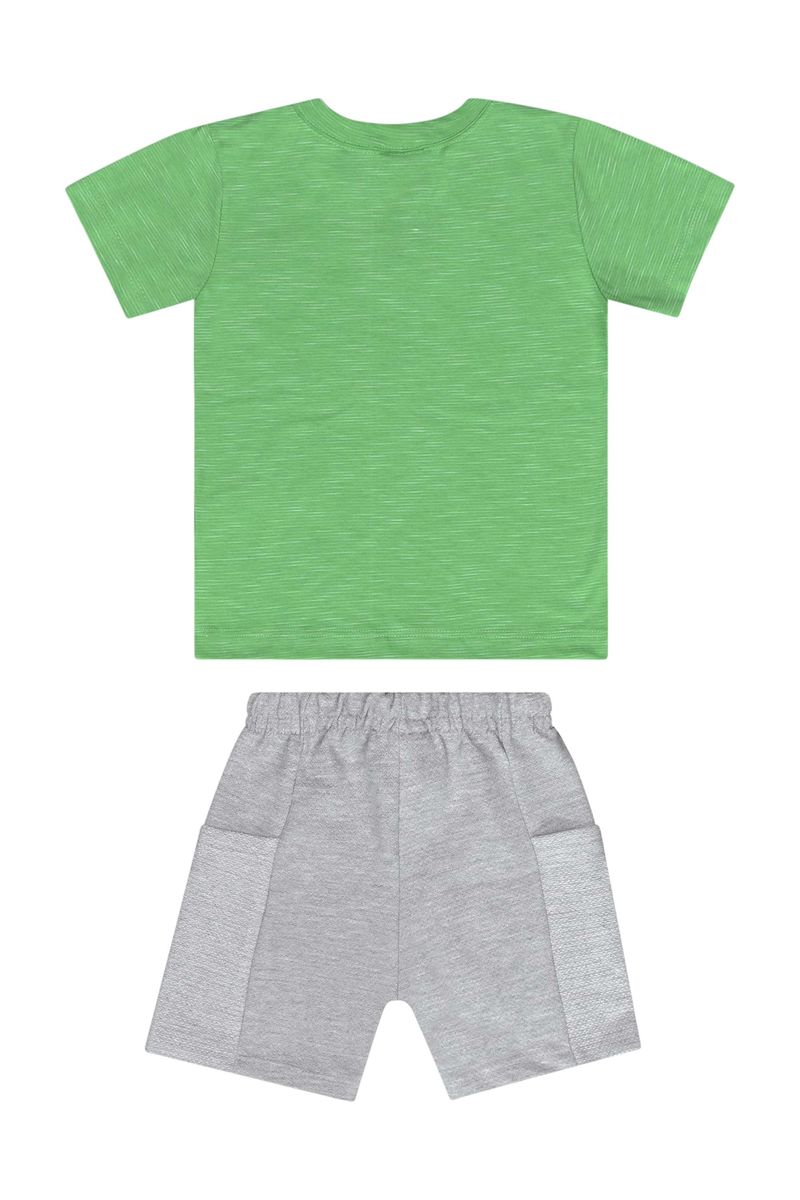 Conjunto-com-Camiseta-e-Bermuda-para-Menino-Verde