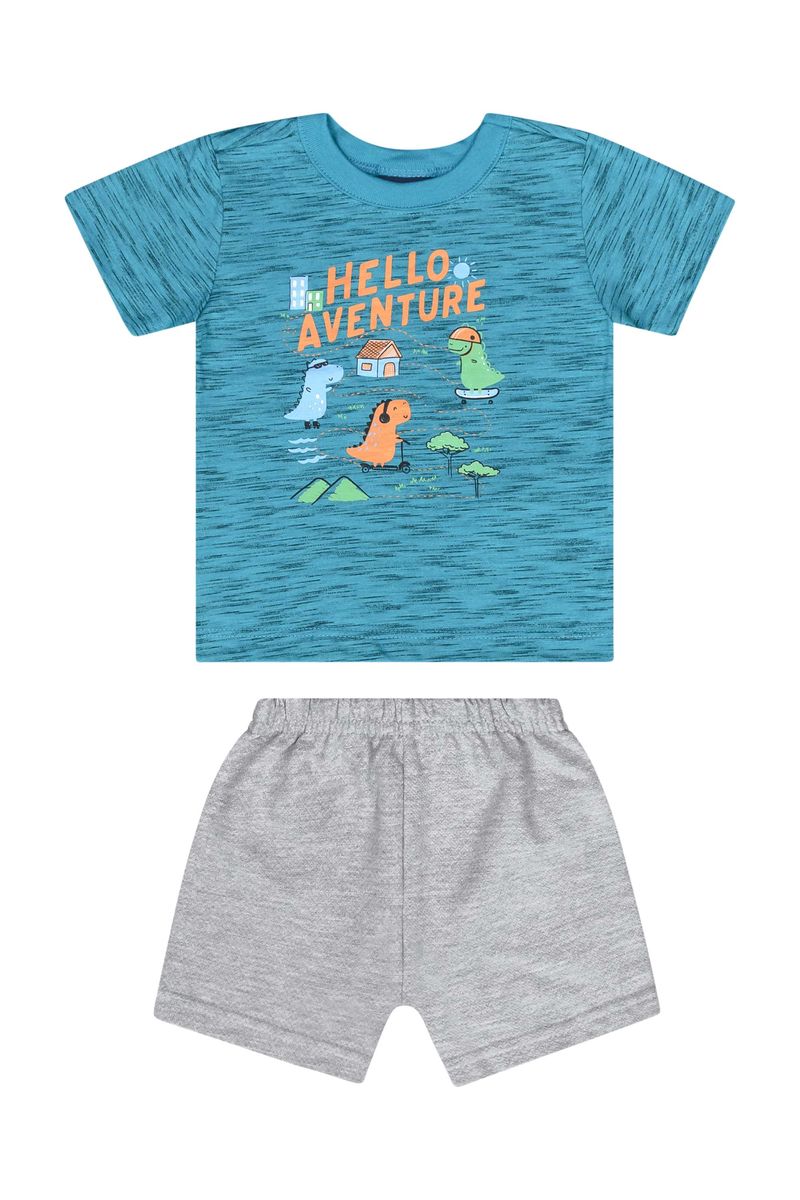 Conjunto-com-Camiseta-e-Bermuda-para-Menino-Verde