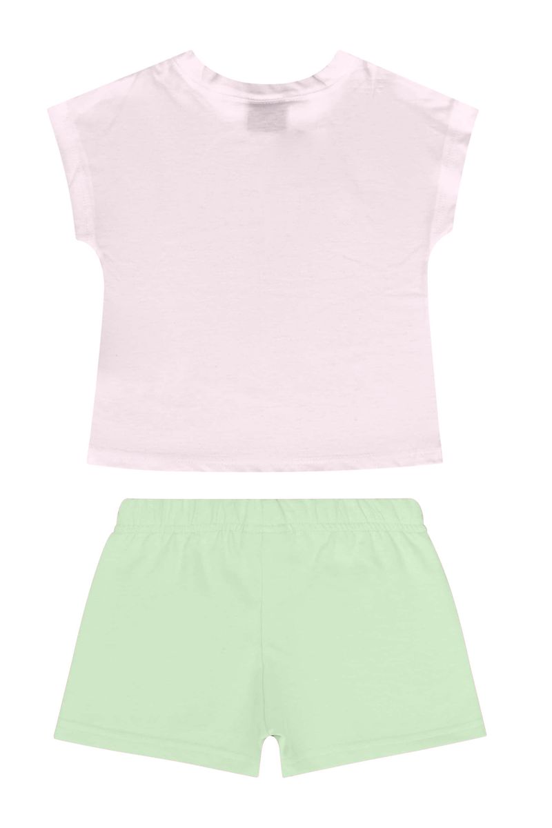 Conjunto-com-Blusa-e-Short-para-Menina-Rosa