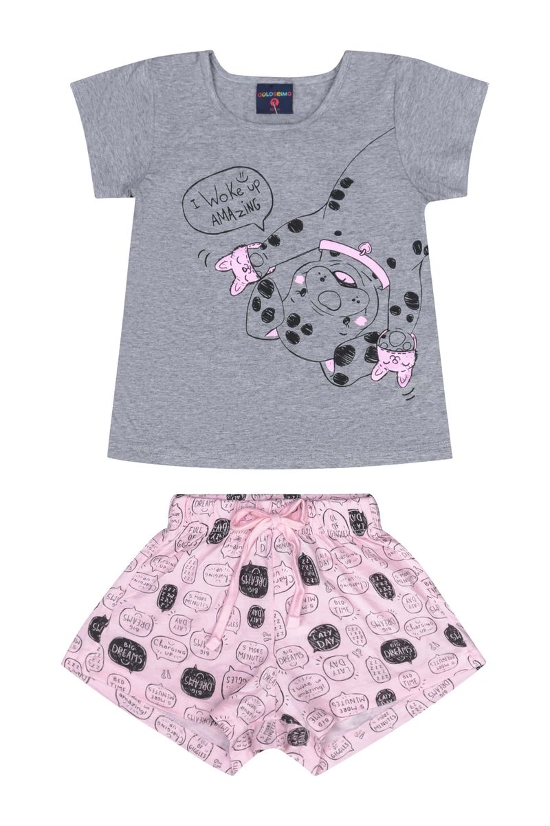 Pijama-Infantil-Menina-com-Blusa-e-Shorts--Cinza--Guloseima