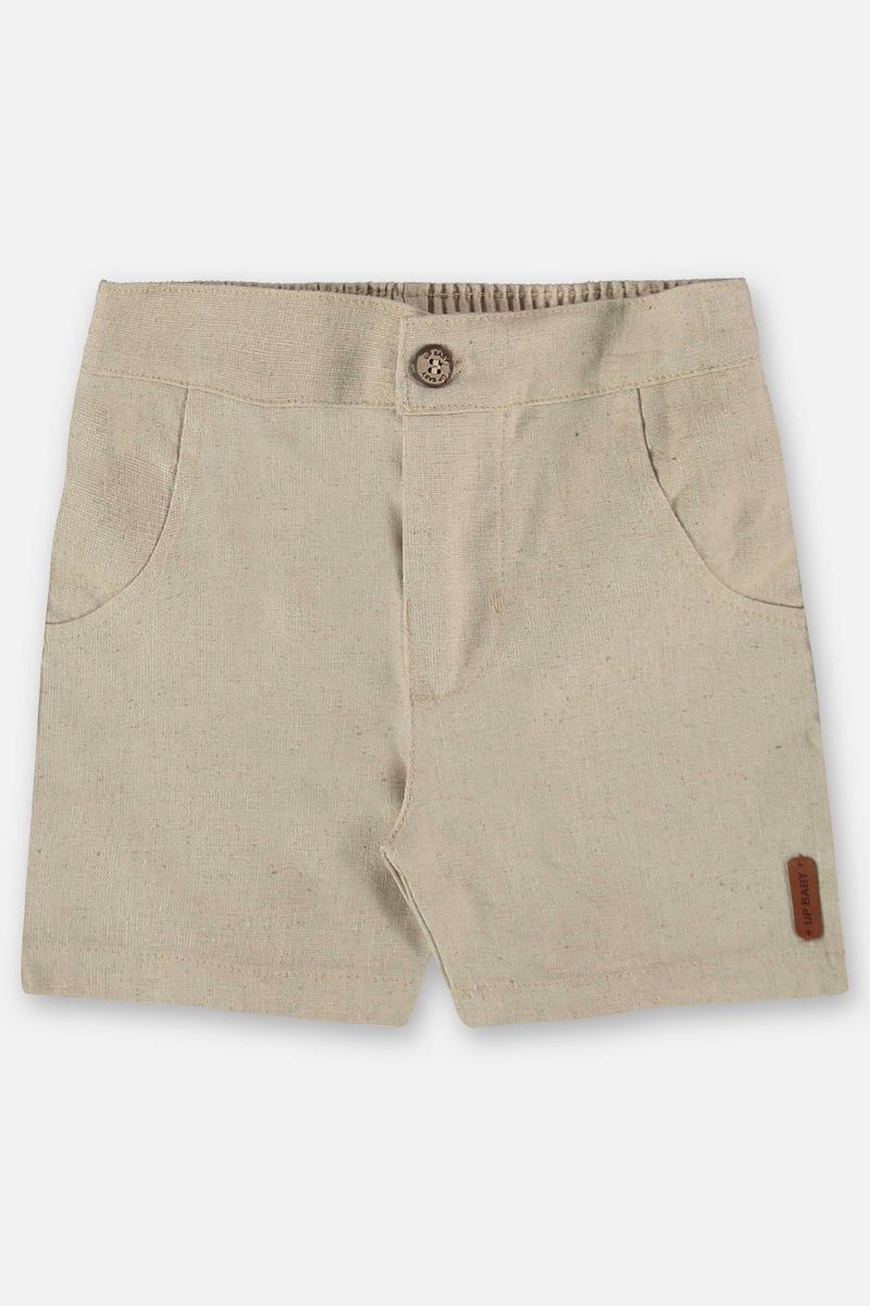 Bermuda-para-Bebe-Menino-em-Linho--Bege--Up-Baby