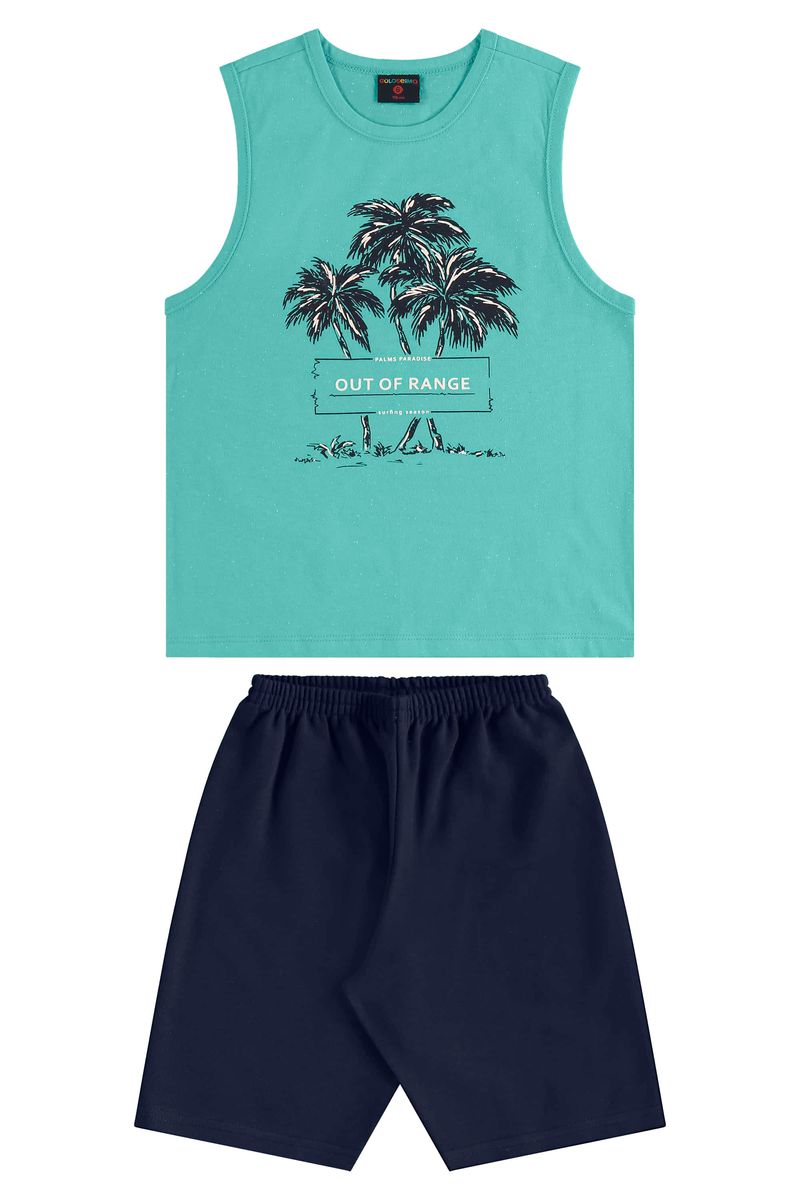 Conjunto-Infantil-com-Regata-e-Bermuda-para-Menino--Verde--Guloseima