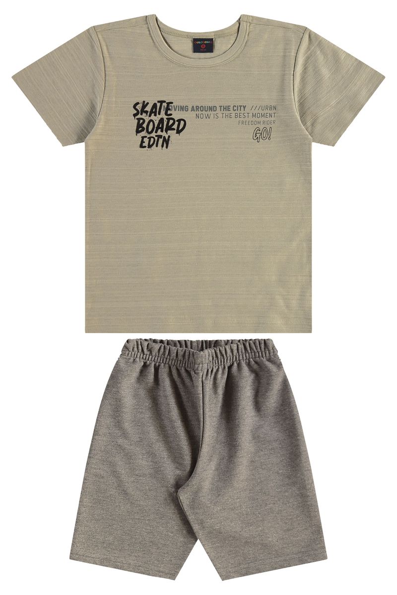 Conjunto-Infantil-com-Camiseta-e-Bermuda-para-Menino-Cinza