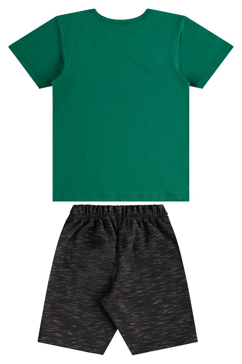 Conjunto-Infantil-com-Camiseta-e-Bermuda-para-Menino--Verde--Guloseima