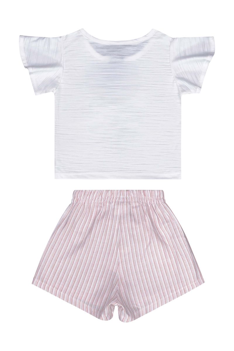 Conjunto-Infantil-com-Blusa-e-Shorts--Branco--Guloseima