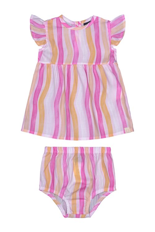 Conjunto Bebê Menina com Bata e Calcinha em Tricoline (Off White) Guloseima