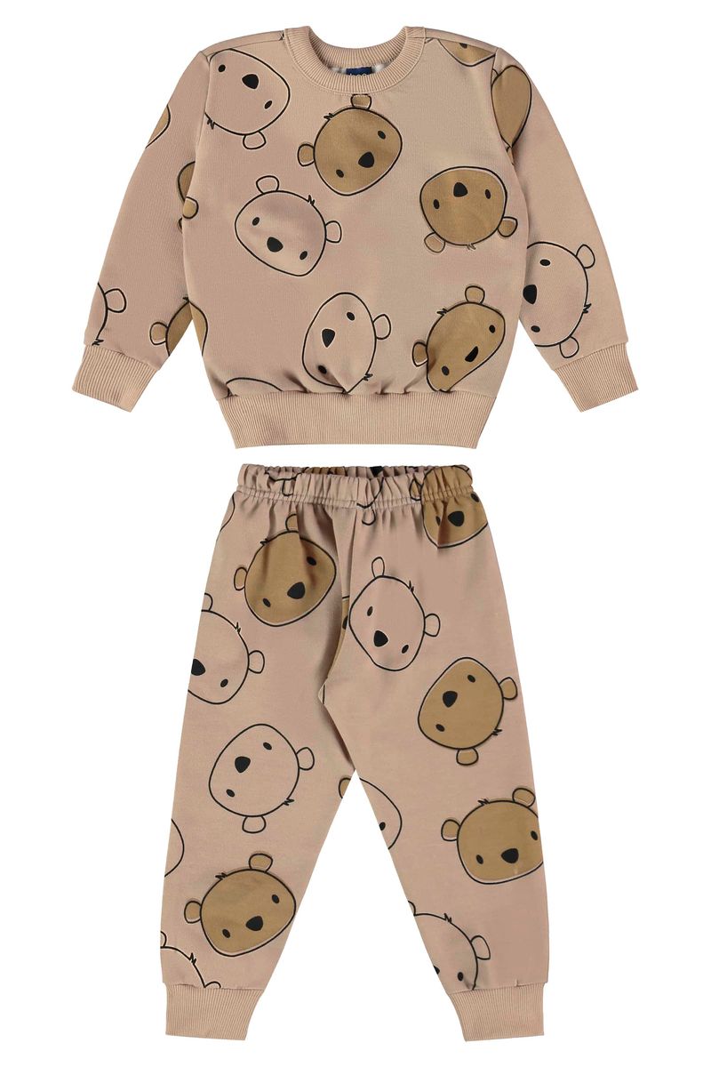 conjunto-infantil-feminina-com-blusao-e-calca-marrom-bee-loop