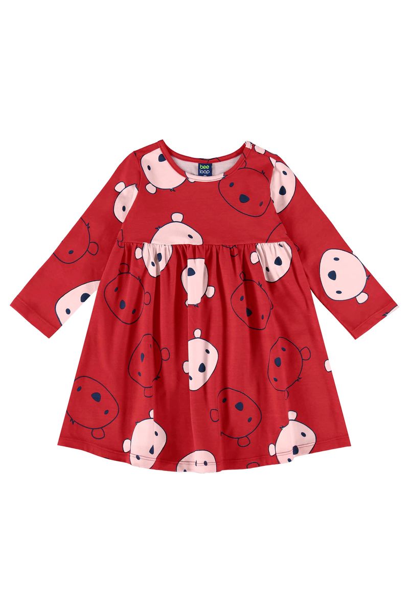 vestido-infantil-ursinho-em-cotton-vermelho-bee-loop