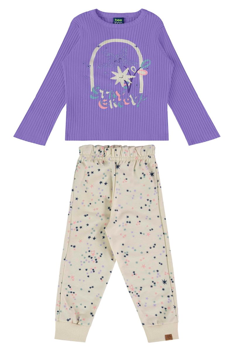 conjunto-infantil-femininas-com-blusa-e-calca-roxo-bee-loop