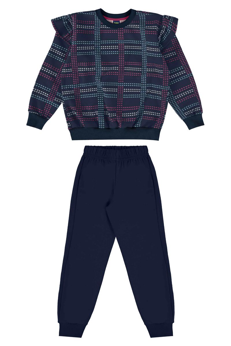 conjunto-infantil-feminina-com-blusao-xadrez-e-calca-azul-escuro-bee-loop
