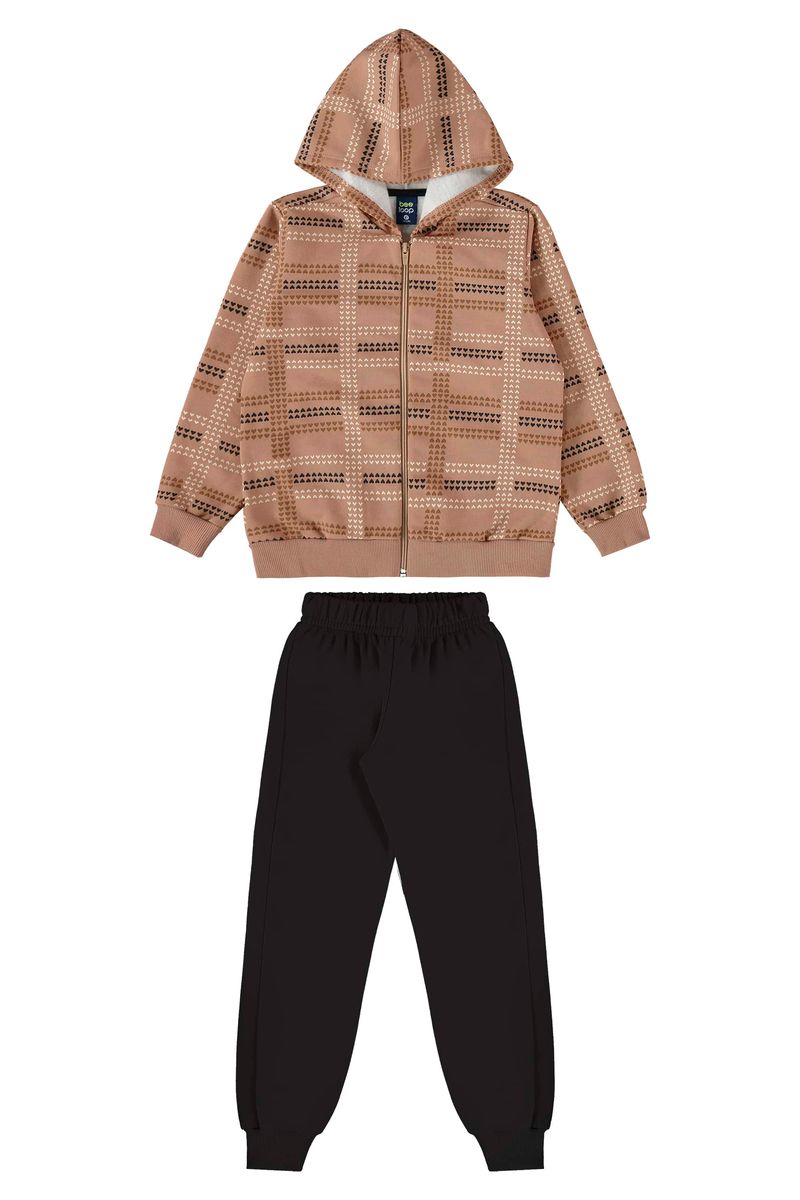 conjunto-jaqueta-xadrez-e-calca-moletom-marrom-bee-loop