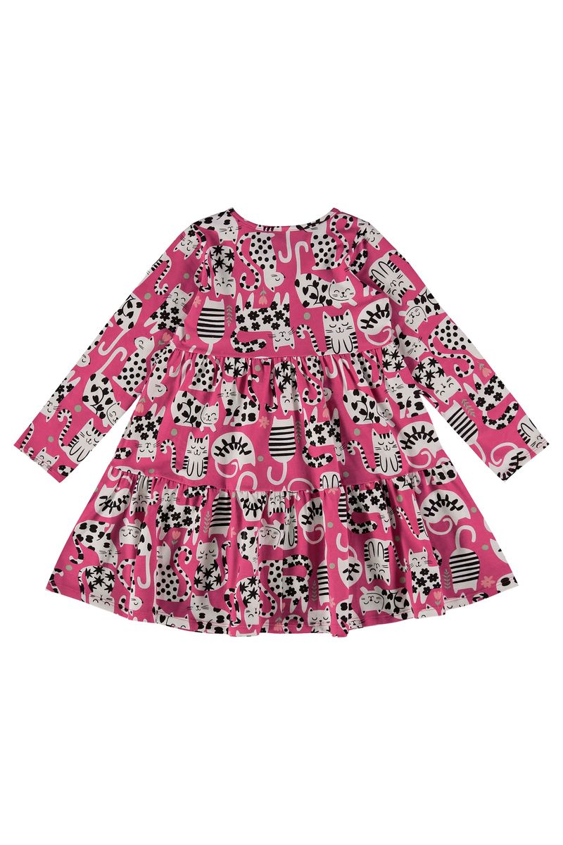vestido-infantil-manga-longa-de-gatinho-rosa-bee-loop
