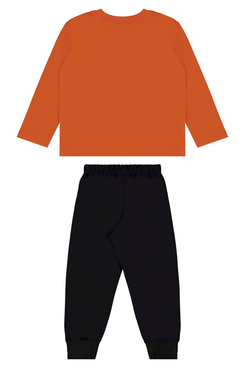 conjunto-infantil-masculino-com-camiseta-e-calca-em-moletom-laranja-bee-loop