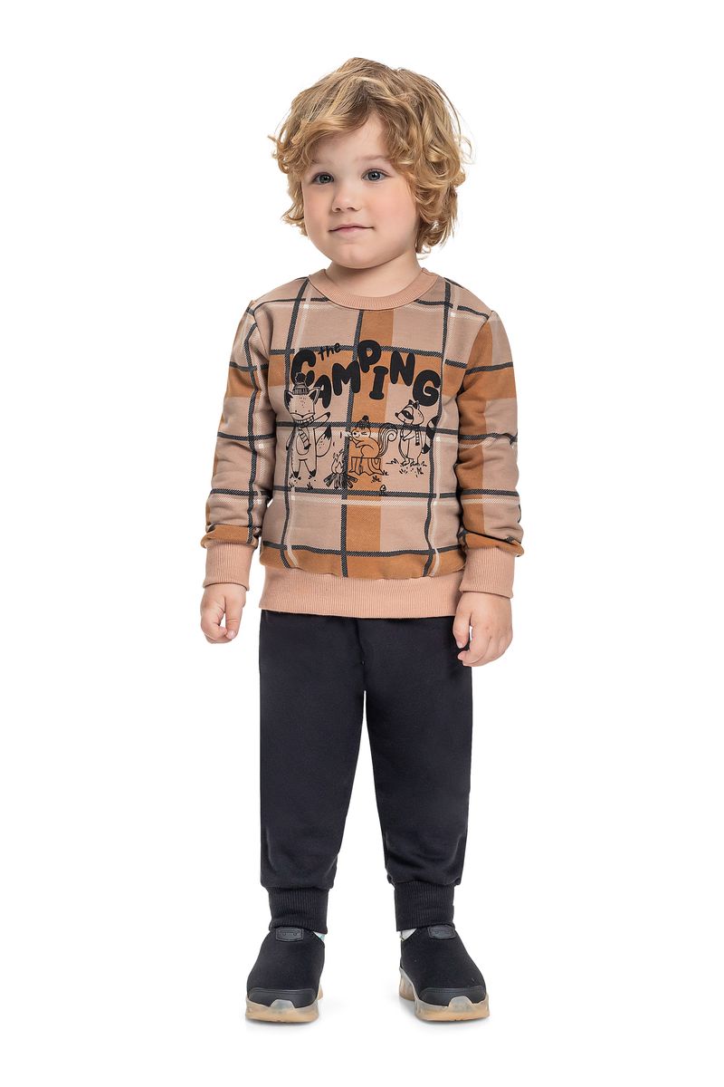 conjunto-para-meninos-blusao-e-calca-moletom-marrom-bee-loop