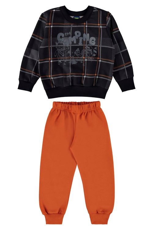Conjunto para Meninos Blusão e Calça Moletom (Preto) Bee Loop