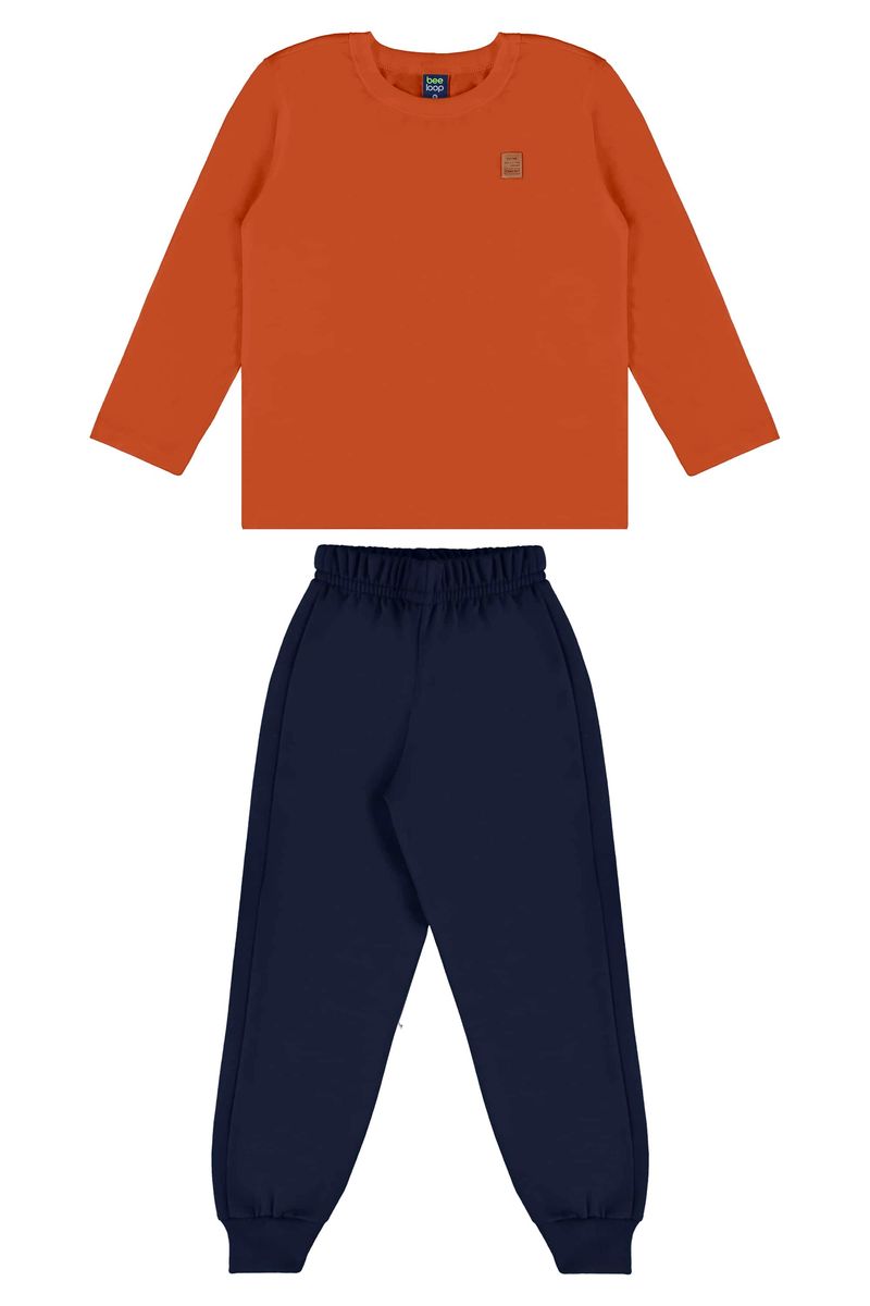 conjunto-infantil-com-blusa-e-calca-para-menino-marrom-bee-loop
