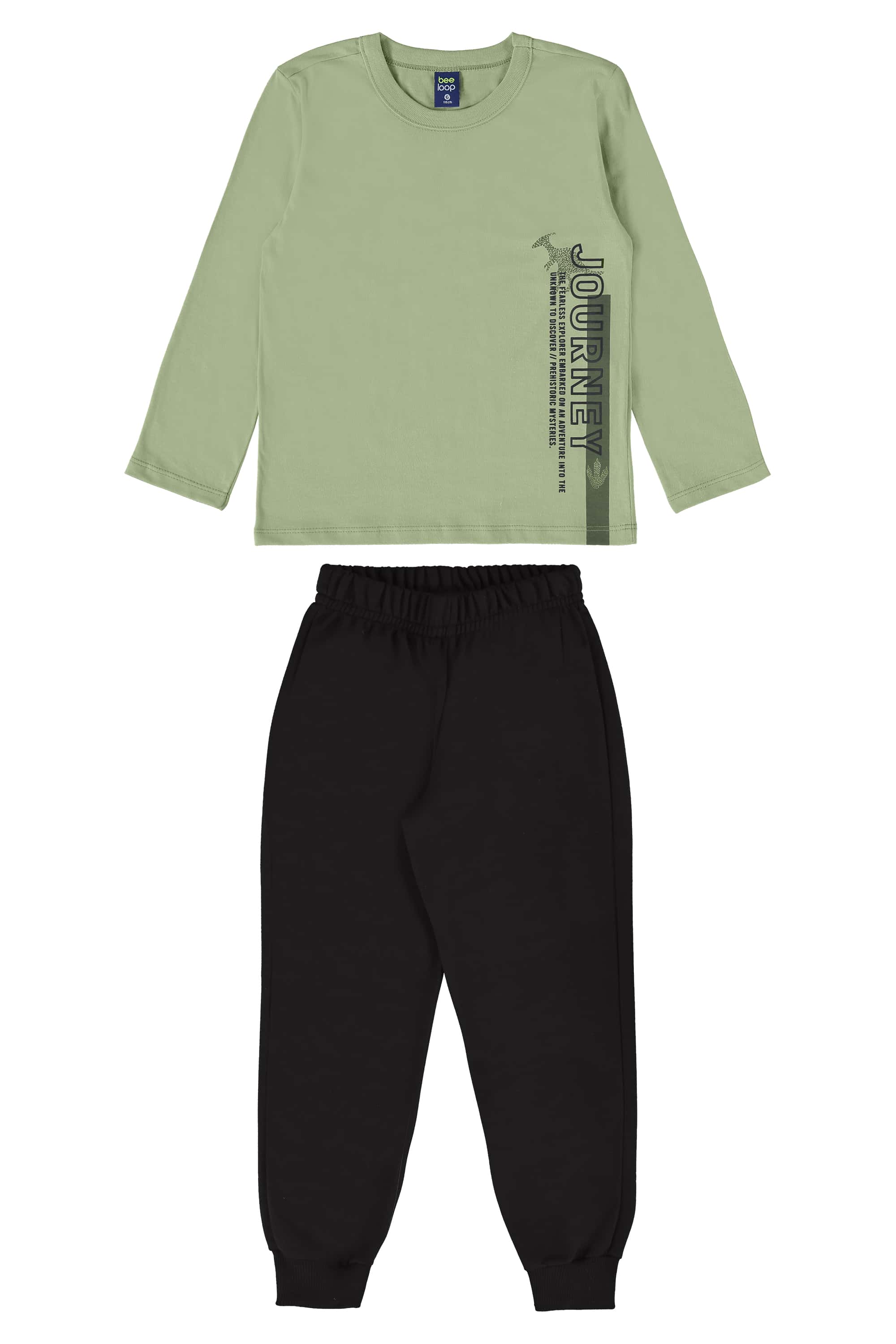Conjunto com Camiseta e Calça Infantil Masculino (Verde) Bee Loop