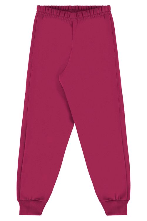 Calça Infantil Unissex em Moletom Sem Felpa (Rosa Pink) Bee Loop