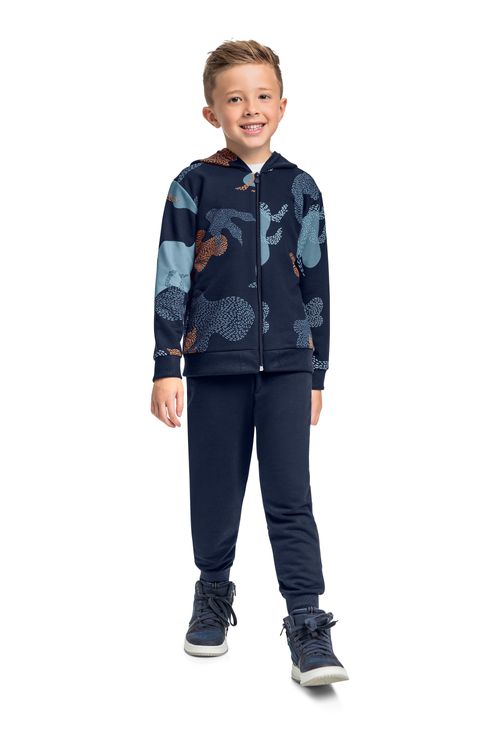 Jaqueta Moletom Infantil Unissex (Azul Marinho) Bee Loop