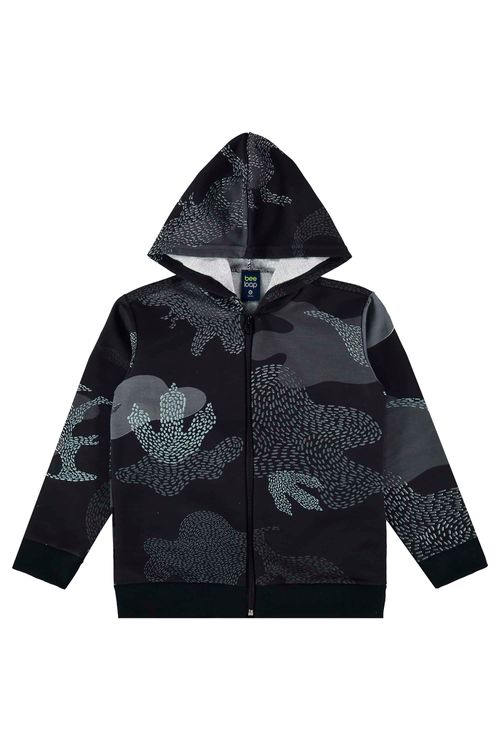 Jaqueta Moletom Infantil Unissex (Preto) Bee Loop