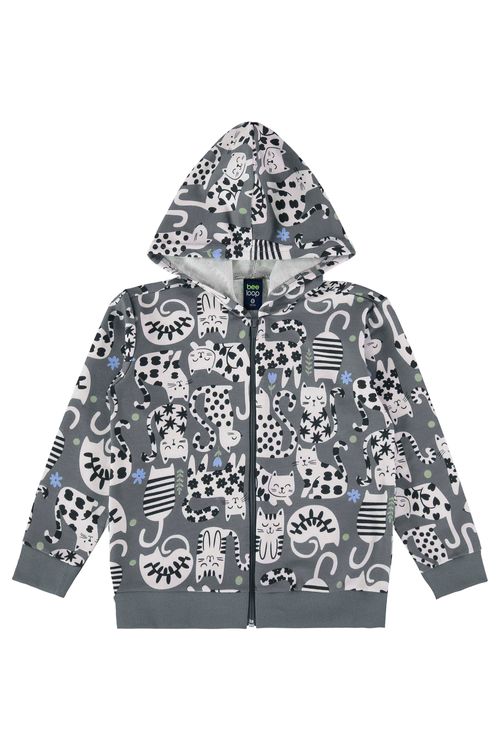 Jaqueta Moletom Infantil Unissex (Cinza) Bee Loop
