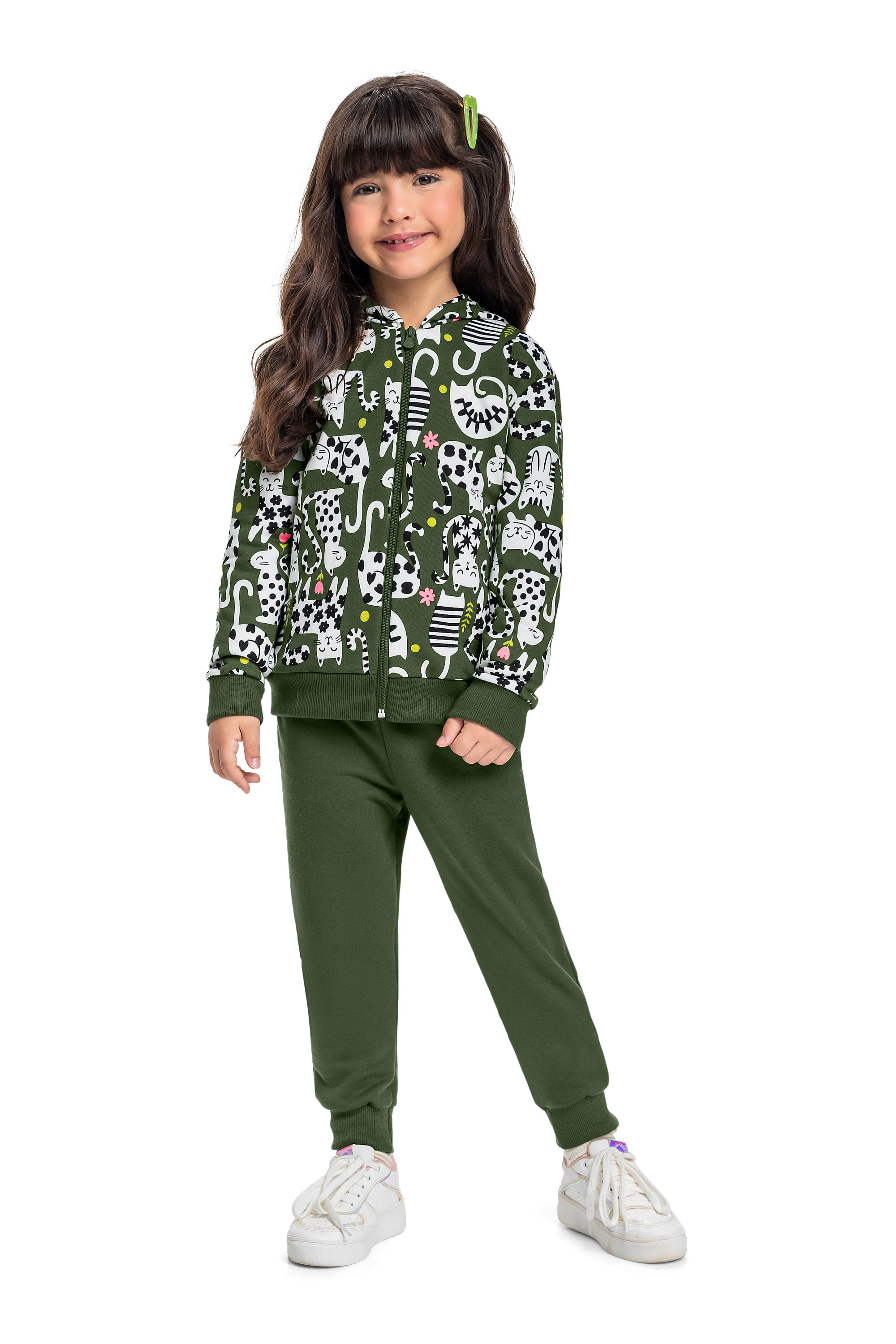 Jaqueta Moletom Infantil Unissex (Verde) Bee Loop