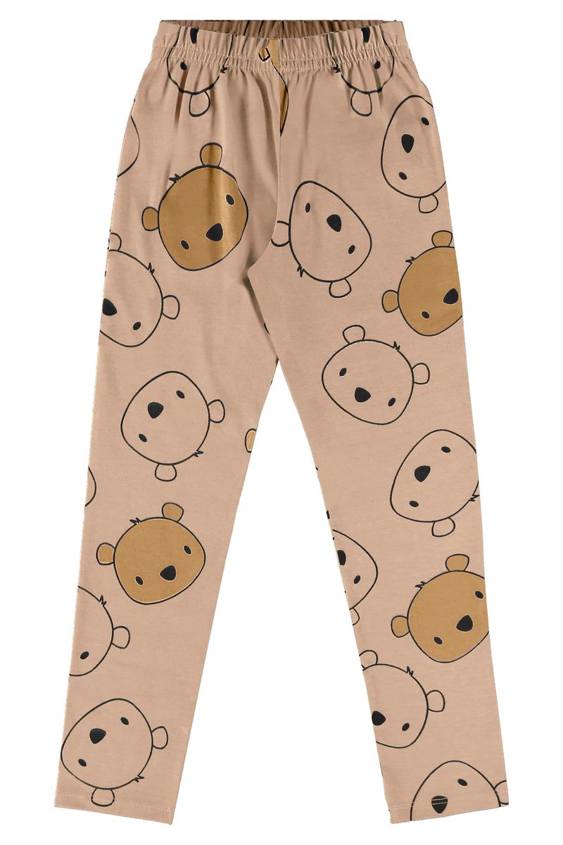 calca-legging-em-cotton-infantil-marrom-bee-loop