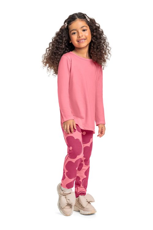 Calça Legging em Cotton Infantil (Rosa) Bee Loop