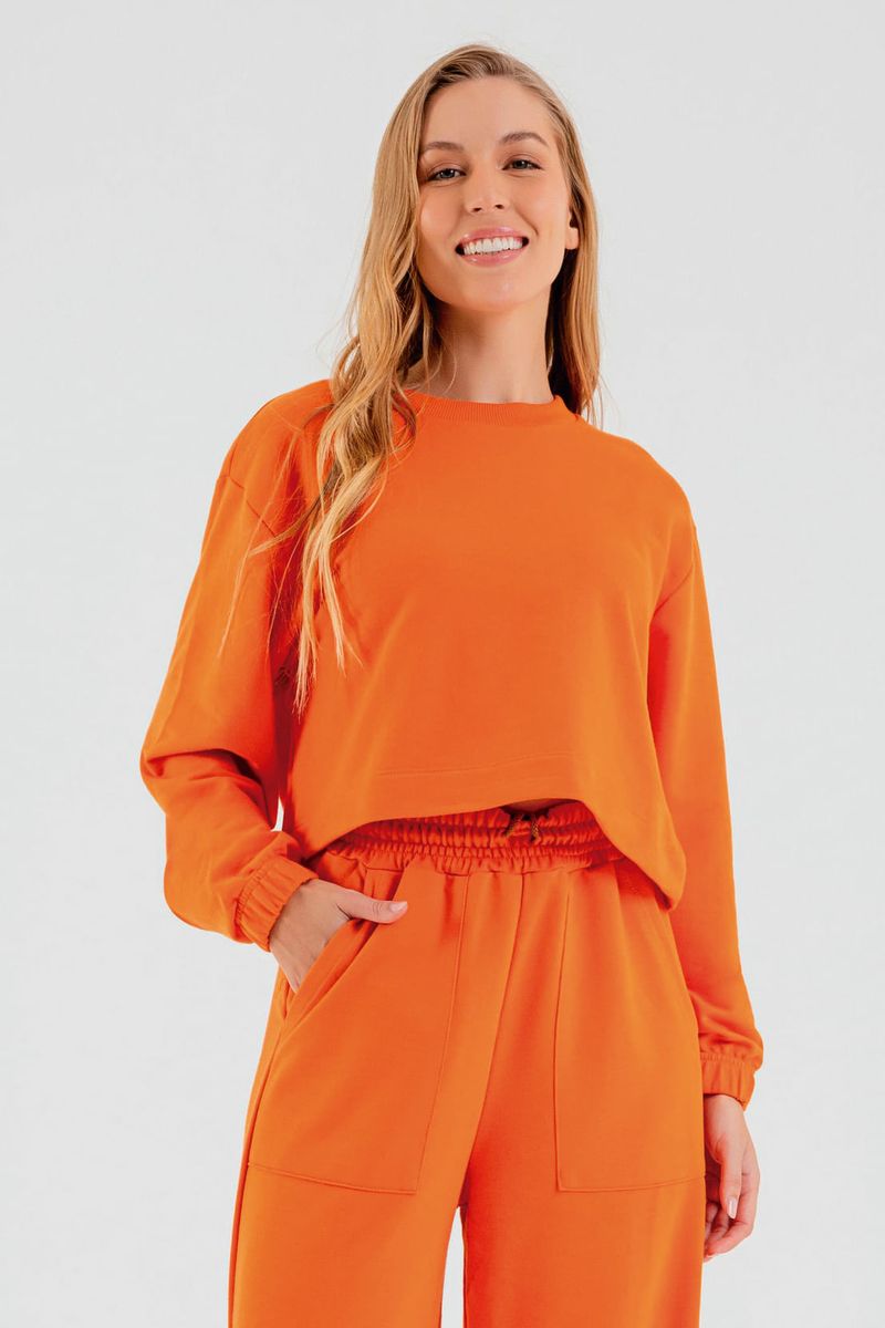 Blusao-Cropped-Basico-em-Moletom-Feminino-Adulto--Laranja--Just-Basic