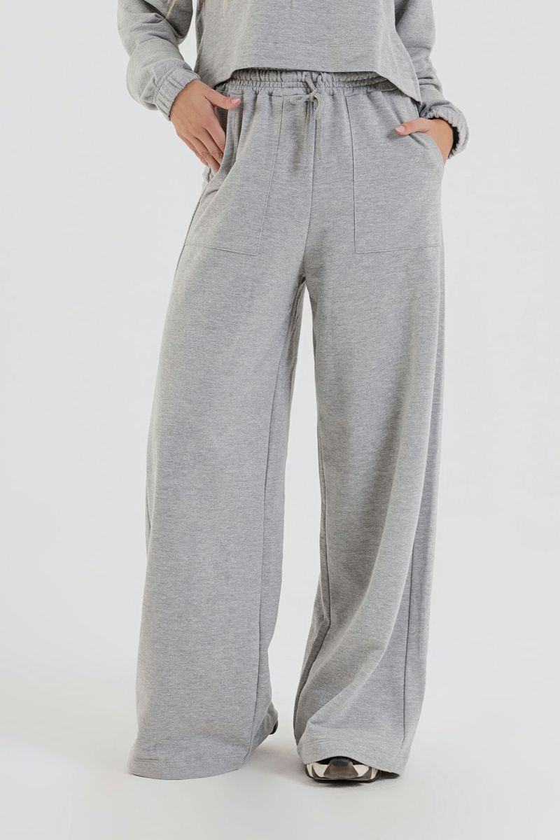Calca-Basica-Feminina-para-Adulto-em-Moletom--Cinza--Just-Basic