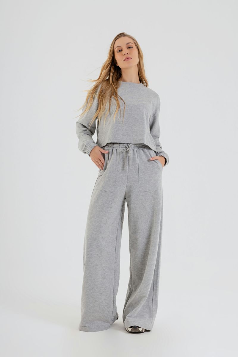Calca-Basica-Feminina-para-Adulto-em-Moletom--Cinza--Just-Basic
