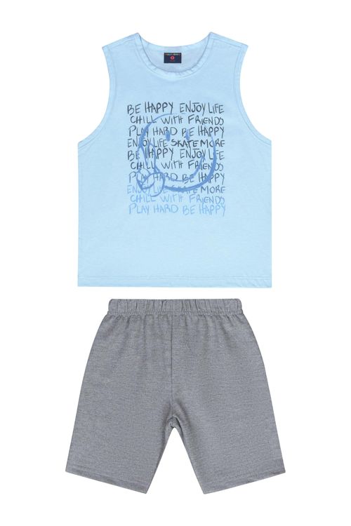 Conjunto com Regata e Bermuda para Menino (Azul) Guloseima