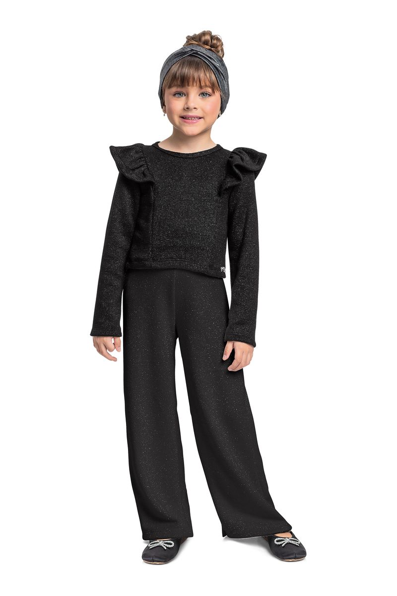 conjunto-cropped-manga-longa-calca-wide-leg-menina-preto-quimby-frente