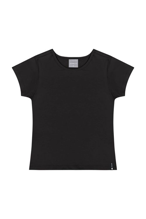 Blusa Básica Infantil para Menina (Preto) Quimby