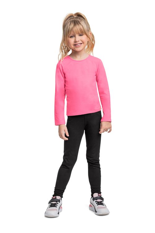 Calça Legging Básica em Cotton para Menina (Preto) Quimby