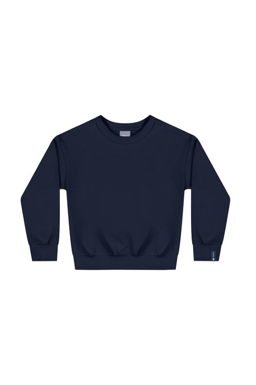Blusão Básico em Molecotton para Menina (Azul Marinho) Quimby