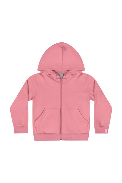 Jaqueta Básica em Molecotton para Menina (Rosa) Quimby