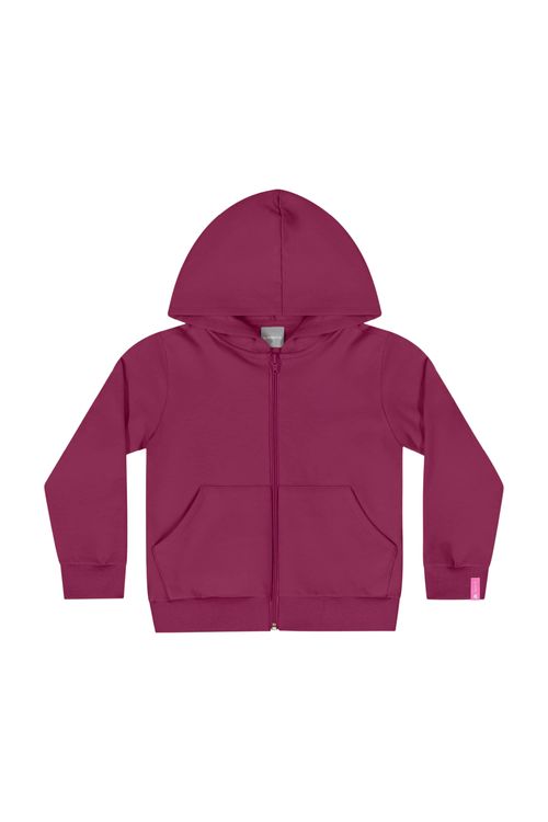 Jaqueta Básica em Molecotton para Menina (Rosa Escuro) Quimby