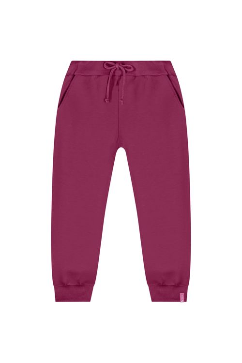 Calça Jogger em Molecotton para Menina (Rosa Escuro) Quimby