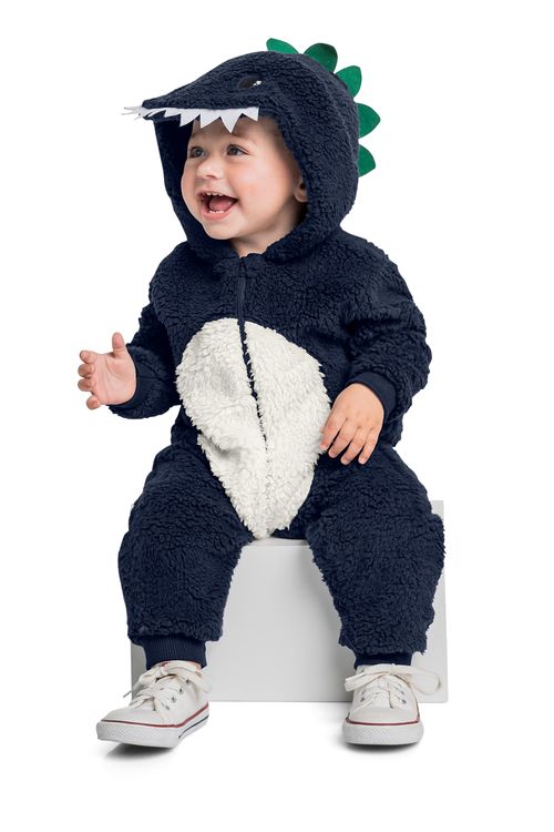 Macacão de Dinossauro para Bebê Menino (Azul Marinho) Quimby