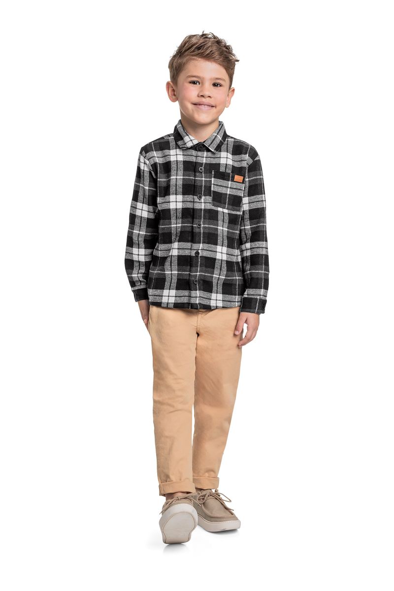 camisa-manga-longa-xadrez-menino-preto-quimby-frente