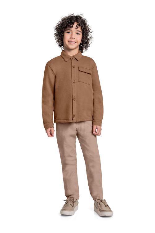 Jaqueta em Moletom para Menino (Marrom) Quimby