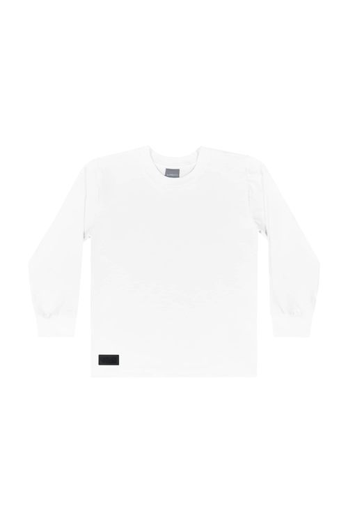 Camiseta Manga Longa Básica para Menino (Branco) Quimby