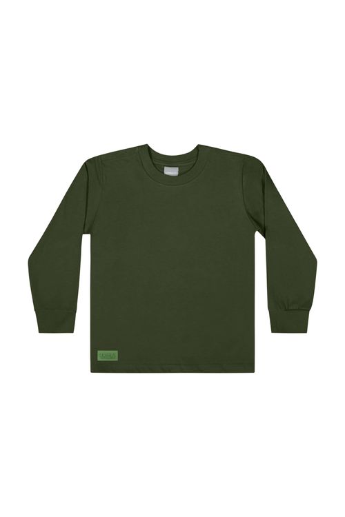 Camiseta Manga Longa Básica para Menino (Verde) Quimby