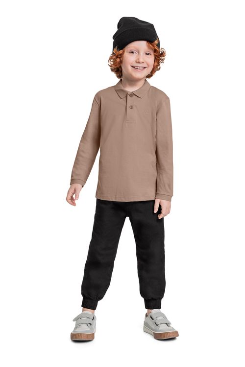 Calça Infantil em Sarja para Menino (Preto) Quimby